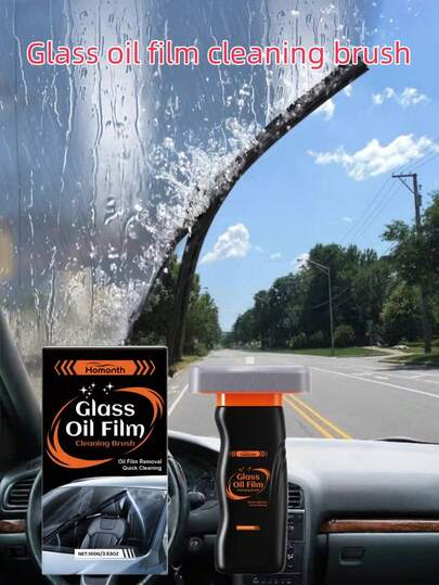Homonth 1pc/100g Glass Cleaning Brush, For Automotive Windshield, Windows, Rearview Mirrors To Remove Water Stains, Dirt And Restore Clarity, Also Suitable For Kitchen And Home Glass Cleaning, Great Gift For Boyfriend On Valentine's Day, Random Old Or New Version Sent