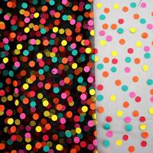 1pc 59x19.68inch(150x50cm) Rainbow Dots Spot Sparkling Tulle Mesh Gauze Fabric Colourful Print Tulle Fabric - Perfect For Diy Bows, Party Capes & Photo Backdrops - Default - View 7