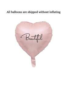 1pc Customizable Foil Heart Balloon, Can Print Name, Matte Shiny Heart Balloon, Valentine's Day Balloon, Personalized Birthday Balloon - Multicolor - View 5