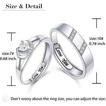 Anillos de Pareja Plata de Ley 925 Ajustables Para Él y Ella Diseño Romántico Elegante| Regalo San Valentín Compromiso Joyería para Parejas Para Novio Novia Versátil Uso Diario Significado Eterno - Abeja y panal - Ver 2