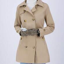 Womens Spandex Touchscreen Cold Weather Gloves With Warm Fleece Lining And  Details - Leopard-smartdri - View 7