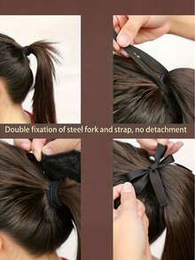 1PC Synthetic Fiber Curly Ponytail Hair Extensions, Heat Resistant Wavy Drawstring Ponytail For Women, Natural Look Hairpiece For Daily Wear, Party & Travel - Multicolor - View 7