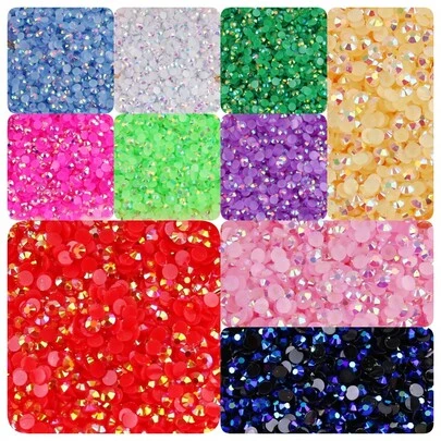4 mm Strass ronds en résine AB sans fixation à chaud, fond plat. Décorations de strass en plastique cristal convenant pour la manucure, les vêtements, l'artisanat, les tasses, les sacs et plus encore