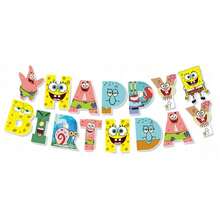 SpongeBob SquarePants Đồ dùng dùng một lần cho tiệc sinh nhật chủ đề Anime: Đĩa, băng rôn, đồ trang trí bánh, cờ treo, bóng bay, đồ trang trí sinh nhật. - Nhiều màu - Xem 12