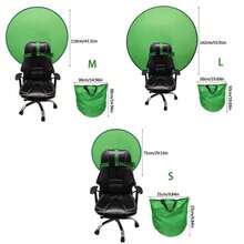 59" Green Screen Backdrop Pop-Up Chair Round Background Protable Photograph W - Green - View 5