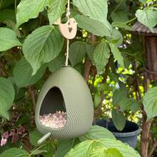 简约风格喂鸟器，现代悬挂式/桌面式野生鸟类喂食站，简约设计野生鸟类种子喂食器，适用于花园、庭院、阳台、家居装饰 - 彩色 - 查看 4