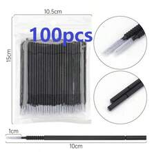 300/100pcs/Pack Eyelash Extension Cleaning Swabs, Eyelash Cleaning Sticks, Disposable Mascara Cleaning Sticks, Nano Makeup Brush Cleaning Swabs, Eyelash Remover, Lip Brush, Cleaning Swabs, Beauty Tools - Multicolor - View 11