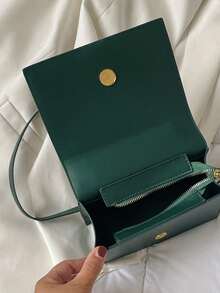 Mini Retro Square Crossbody Shoulder Bag - Green - View 10