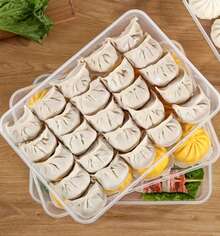 4pcs Food Storage Container, Vegetable Storage Box, With Lid, Transparent Refrigerator Fresh-Keeping Box, Keeps Food Fresh, Kitchen Storage Bin - 透明 - 查看 3