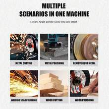 Kit de amoladora angular inalámbrica de 12 V con cepillo, disco dorado de 76 mm (3 pulgadas), herramienta ligera para amoladora angular - Azul - Ver 3