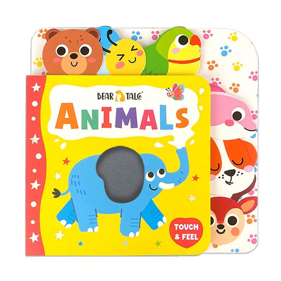 beartale Children's Touch-And-Feel Animal Board Book, Early Education Sensory Learning Book, Preschool Animal Cognition Educational Book, Montessori Interactive Picture Book, Preschool Animal Cognition Sensory Book, Educational Book Gift For Boys And Girls, Colorful Interactive Learning Book