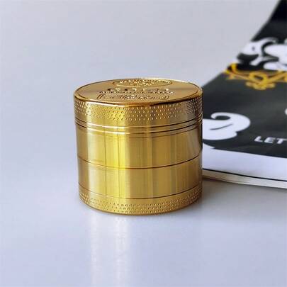 1 pieza Molinillo de bolsillo mini de 40 mm, molinillo manual de aleación de zinc con 4 capas estilo moneda de oro, adecuado para moler cigarrillos, accesorios para fumar, regalos para días festivos y San Valentín