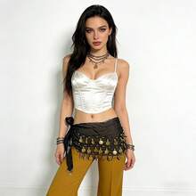 1 Peça Conjunto de Cinto de Corrente de Malha Metálica, Cinto de Corrente de Cintura de Estilo Boêmio para Dança do Ventre, Decoração de Cintura de Saia, Adequado para Dança - Multicolorido - Visão 2