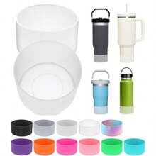 PICcircuit 2PCS For  Boot Silicone Bottom For  Adventure 40oz 30oz IceFlow 20oz 30oz Bottlefor Hydroflask Tumbler 12-24oz For  Cup Accories Avoid ScratchesNoise - 無色 - 查看 2