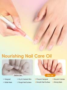 PEACECOLOR 1支/2支/3支/4支/8支/16支装美甲护理油笔套装，含软毛刷的指甲营养油笔，便携式美甲修脚工具套装，指甲修复护理礼盒，适合女性使用 - 5ml - 查看 6