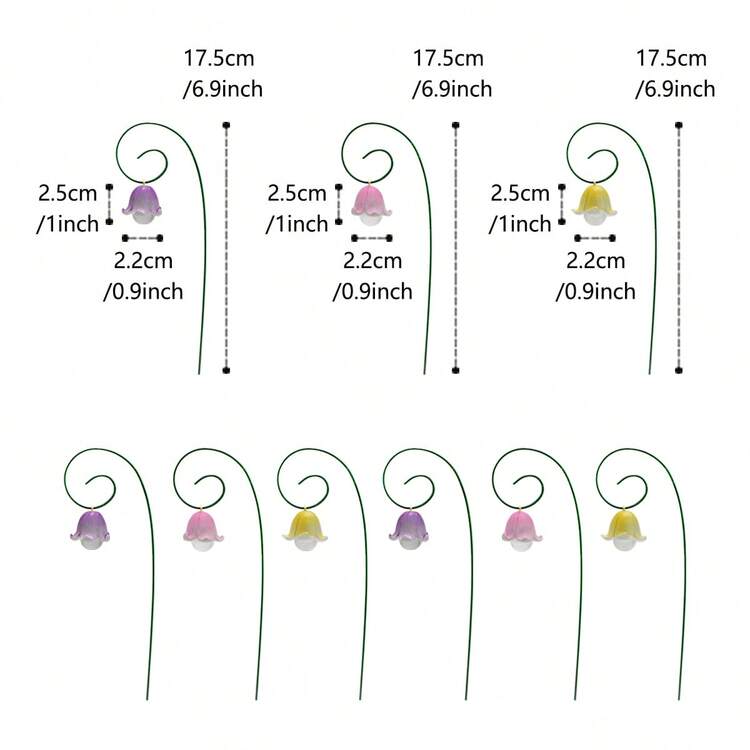 9pcs Spring Everlasting Valley Lily, Summer Fairy Garden Accessories, Mini Statues, Fairy Garden Miniatures, Flower Pots, Bonsai Craft Decor, Home Decoration - Lily Of the Valley Floor Insert 9cs - View 3