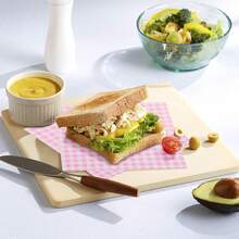 Waxed Paper Sheets 7 * 7 Inch, 100 Pcs Food Basket Liners For Sandwiches, Burgers, Checkered Wrap Wax Paper Sheets - 淡粉紅色 - 查看 4