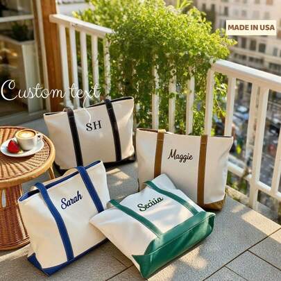 Custom Boat Tote Bag ,Personalized Gift,Embroidered Text Tote Bag,Canvas Tote Bag,Gift For Her,Bridesmaid Gift Bag,Best Friend Gift,Custom Embroidered Storage Bags, Tote Bags, Travel Bags,Back To School,Travel Essentials,Travel Accessories,Cruise Essentials,School Essentials,School Supplies,Makeup Bag,Customized Storage Bags,Street Casual Chic,Bags & Luggage,2025 Halloween Accessories,Large Capacity
