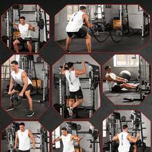 Smith Machine, 2200Lbs Squat Rack With LAT-Pull Down System, Cable Crossover Machine, Smith Bar, Home Gym All In One Training Equipment With Leg Hold-Down And More Attachments - 黑色 - 查看 7