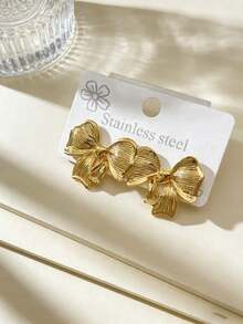 不锈钢镀金耳钉，低致敏性，不含镍，哑光耳钉，厚款女士镀金耳钉，时尚宣言几何纹理轻盈防过敏耳钉，复古珠宝舞会礼物，女士耳钉，时尚厚重独特吊坠耳钉，女士镀金耳环套装，精致镀金吊坠耳钉，防过敏耳钉，时尚珠宝，女士礼物，派对礼物 - 彩色 - 查看 5