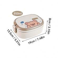 850/1500ML 304 Stainless Steel Lunch Box With Sauce Box, Cute Cartoon Pattern Portable Large Capacity Bento Box, Insulated Anti Scalding Lunch Container With Handle, Sealed Fruit Salad Food Storage Container - Multicolor - View 14
