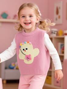 Balabala BalaOne 女童抓绒背心 2025，冬季保暖卡通背心（IP：Nai Pu Pu） - 粉紅色調 - 查看 2