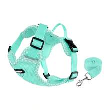Set de 2 piezas y correa para perros pequeños y gatos grandes, chaqueta ajustable a prueba de escape con tiras reflectantes mejorada, chaleco de malla suave y transpirable para caminar al aire libre - Multicolor - Ver 11