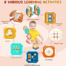 Busy Board For 1 Year Old Montessori Toys For 1 2 Boy Girl Toys Toddler Car Airplane Travel Activities Essentials 1-3 Busy Cube Stocking Learning Education Baby Toy 12-18 Months Birthday Gifts 1 2 3(Default) - Multicolor - View 5