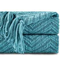 Teal Throw Blanket For Couch, Knit Woven Turquoise Blankets For Chair,  Soft Warm Decorative Green Blanket With Tassels For Spring Decor - 土耳其綠 - 查看 12