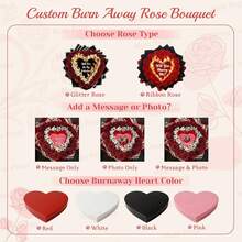 Custom Burning Reveal Bouquet With Hidden Message Reveal Fake Roses Handmade Blue Ribbon For Proposal Self-Assembly Burn Away Flowers Eternal Forever Flowers - Burn-golden - View 3