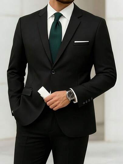 男士西装外套，商务正装，适合各种场合，如婚礼、派对、办公室、公司活动等。