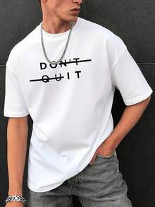 男士时尚宽松印花短袖T恤一件装 | 精致设计 | 夏季必备 | 易于搭配，展现您的时尚风格 #胸前印花 - 白色 - 查看 1