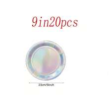 20pcs 7"/9" Disposable Paper Plates, Leak-Proof & Thick, 3-Second Cleanup, Party/Camping/Home Use, Reusable, Suitable For Birthday, Party, Graduation, Christmas, Thanksgiving, Halloween - Silver - View 15
