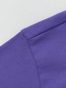 Balabala 儿童图案T恤，男女童短袖100%纯棉可爱酷炫印花T恤 - 深紫 - 查看 6