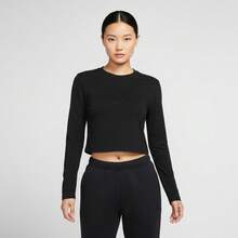 Nike Women's AS W NSW NK CHILL KNIT TEE FRW Long Sleeve T-Shirt Knitted Collarless Long THQ1703-010 - Black - View 1