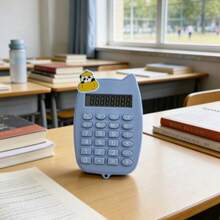 8-Digit LCD Display Cute Cat Ear Shaped Calculator - Basic Arithmetic, Percentage Calculation, Square Root, Memory Function (-), One-Key Reset, Auto Power Off, Battery Powered | Suitable For Students, Homework And Classroom Use - Batteries Not Included (Random Panda Sticker Accessories) - Panda Sticker Merchandise - View 7