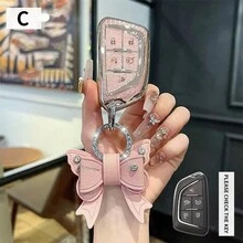 Funda para llavero de Cadillac para XT5 XT6 CT6 XT4 XTS CT5 SRX ATSL, cadena de llaves de coche de TPU sólido, de color, casual y linda, regalo para días festivos - Unitalla - Ver 9