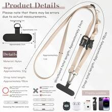 Lanyard Patch Adjustable Length Fashion Lanyard, Can Be Worn On Neck, Shoulder, Body Or Wrist To Prevent Phone From Falling, Lightweight, Easy To Install, Suitable For Travel, Outdoor Activities And Multiple Uses Spring Gift - Multicolor - View 7