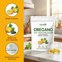Cápsulas blandas de orégano. El aceite de orégano con aceite de semilla negra promueve la salud inmunitaria estacional y fortalece. Cápsulas de suplemento de aceite de orégano. Sin OMG ni gluten. 300 cápsulas blandas. Suplemento dietético. - 300 unidades - Ver 1