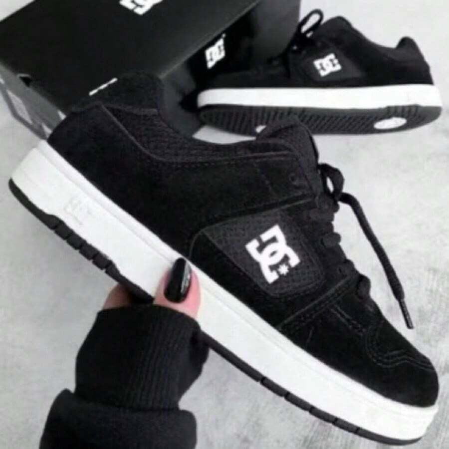 DC Men's Casual Sneakers In Black And White | Skate Style, Comfortable And Versatile - màu đen - Xem 1