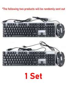 Combo de teclado y mouse con retroiluminación con cable, teclado con cable con sensación mecánica y retroiluminación para oficina y juegos, accesorios de computadora de escritorio y portátil - Multicolor - Ver 9