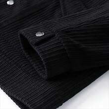 Chaqueta de alta gama de lujo ligero estadounidense chaqueta de primavera y otoño vertical de terciopelo suelto ropa masculina pana solapa casual chaqueta - Negro - Ver 6