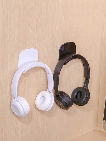 Headphone Hook Headset Hanger For Wall Mounting, No Drilling Required, Sticky Hook Bracket For Headphones, Bluetooth Earphones, Computers, And Dormitory Storage - 1pc/2pcs
