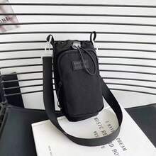 Tas Botol Air Diagonal Hitam Unisex dengan Tali yang Dapat Diatur, Kompartemen Multifungsi - Kantong Ponsel untuk Aksesoris Bersepeda, Perjalanan Luar Ruangan - Hitam - View 3