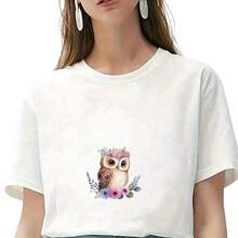 1个猫头鹰热转印贴片，适用于T恤、牛仔裤、毛衣、手提包、枕头、靠垫，可水洗熨烫 - L - 查看 5