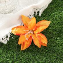 1个优雅百合花发夹，侧边鸭嘴夹发卡，适合度假旅行装扮，女士发饰，头部饰品，爪夹，发卡 - 彩色 - 查看 6