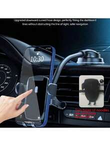 1pc Car Phone Holder, Bendable Soft Tube Suction Cup Rotatable Car Phone Mount For Dashboard/Windshield (2 Faceplate Styles Random) - Instrument Panel - View 13
