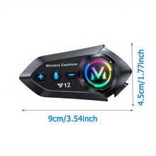 Y12摩托车头盔配备蓝牙耳机，超长待机，无线免提通话，防水防尘，500mAh电池容量 - Y12 - 查看 2