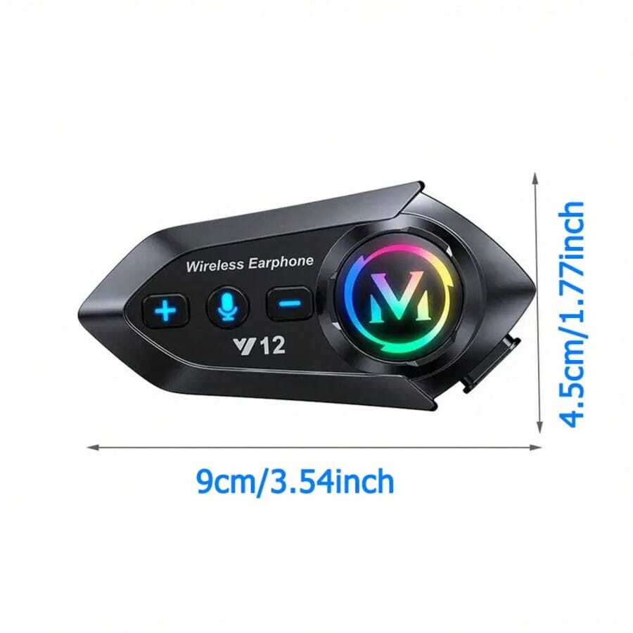 Y12摩托车头盔配备蓝牙耳机，超长待机，无线免提通话，防水防尘，500mAh电池容量