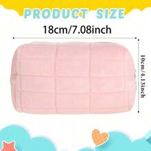 4 piezas Bolsa de maquillaje de felpa a cuadros, bolsa de aseo de viaje de gran tamaño con cremallera, bolsa de almacenamiento multifuncional adecuada para la organización del hogar y viajes al aire libre, viajes de negocios (1/4 piezas seleccionables), para vacaciones en la playa, colección de baño, colección de dormitorio, gran capacidad - Multicolor - Ver 6